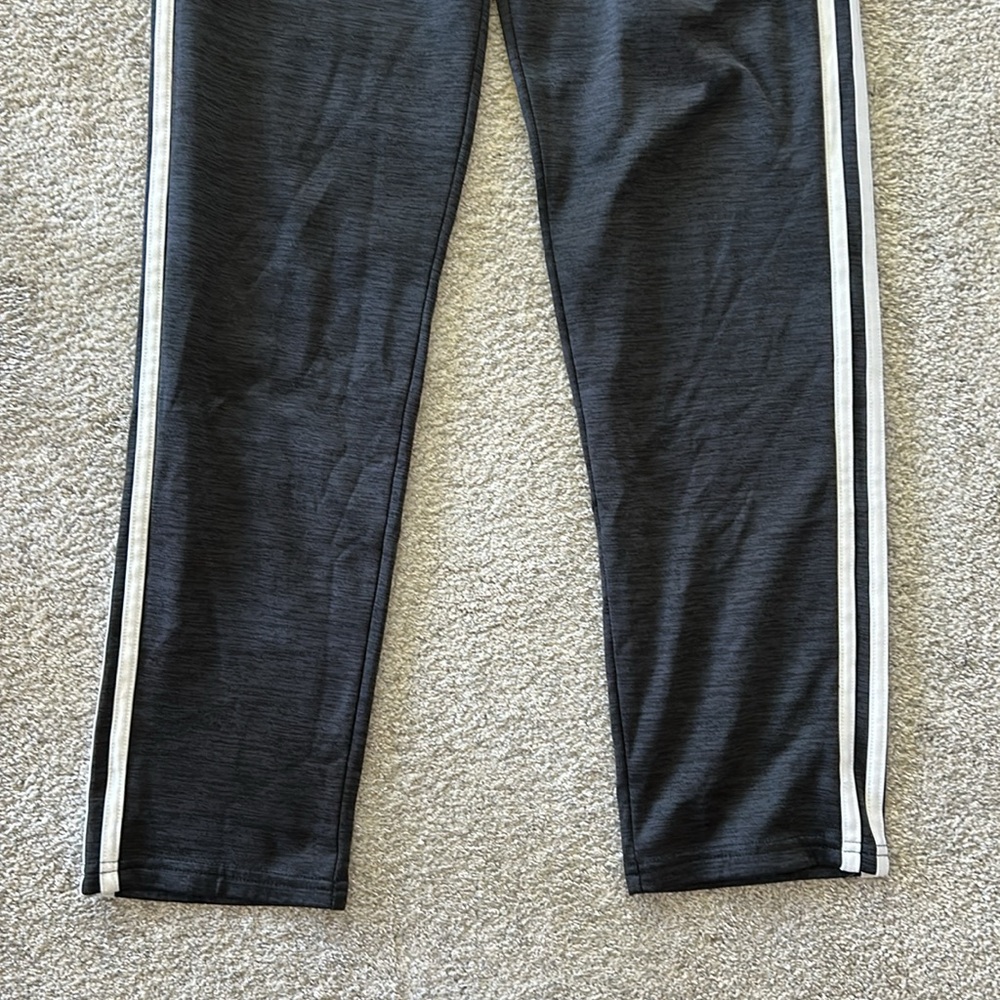 Adidas Kids Charcoal Warm Up Pants with White Stripes - Picture 3 of 6